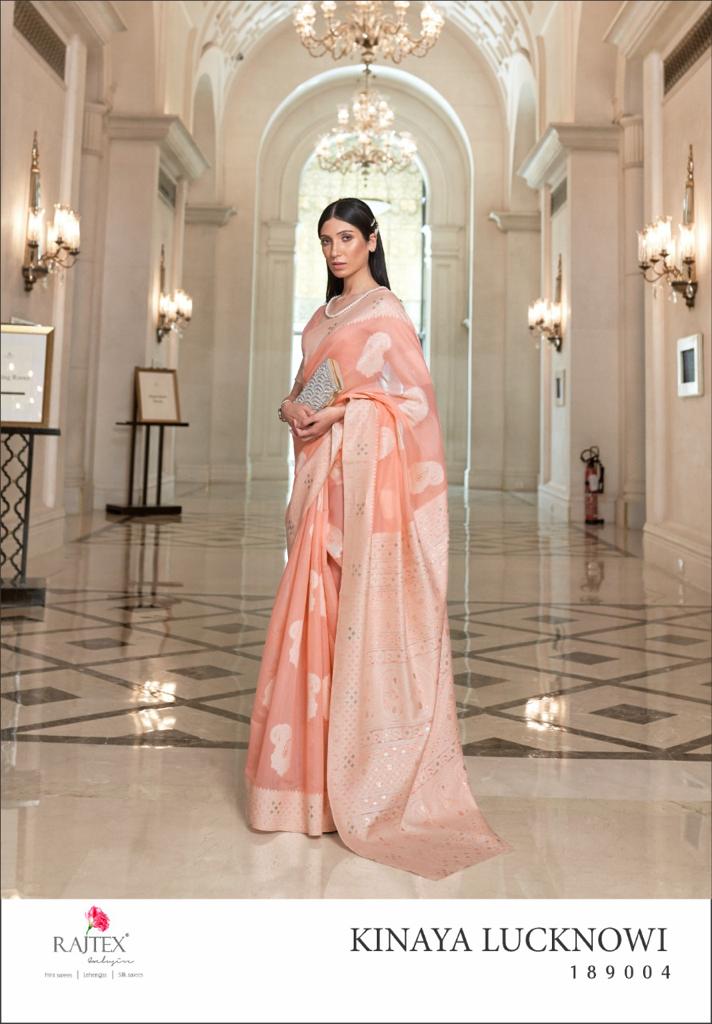 Rajtex Launch By Kinaya Lucknowi Chikankari Fancy Work Excusive Formal Wear Heavy Sarees