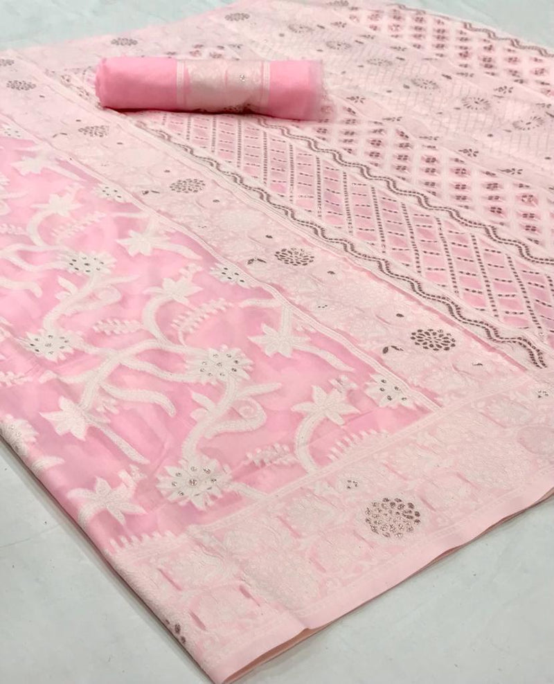 Rajtex Launch By Kinaya Lucknowi Chikankari Fancy Work Excusive Formal Wear Heavy Sarees