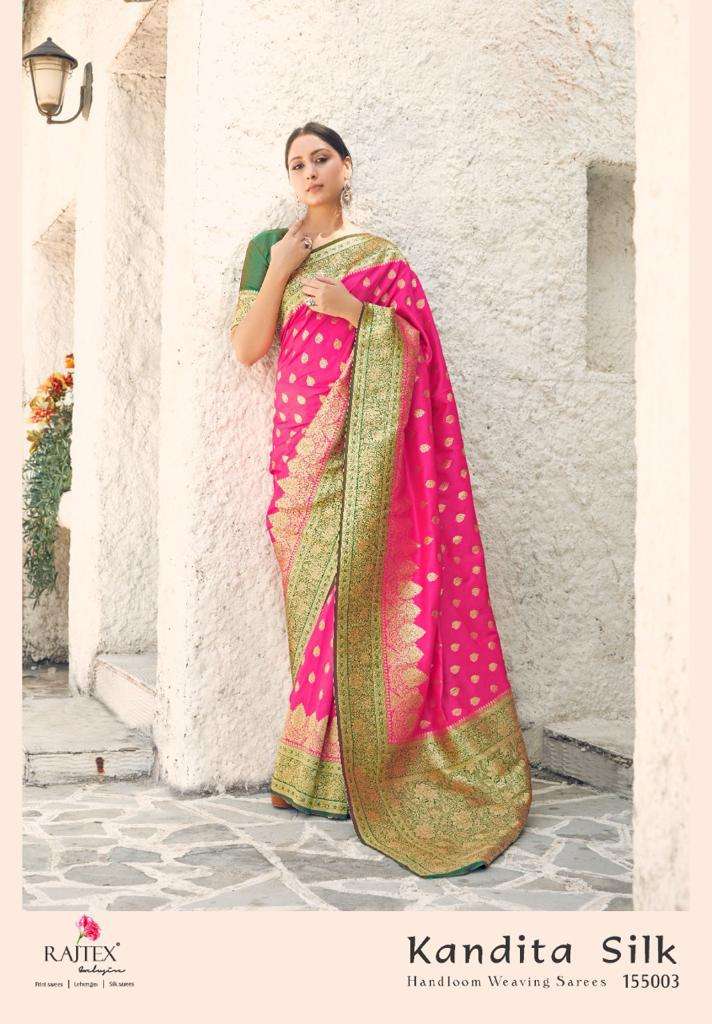 Rajtex kandita Silk Handloom Weaving Fancy Saree