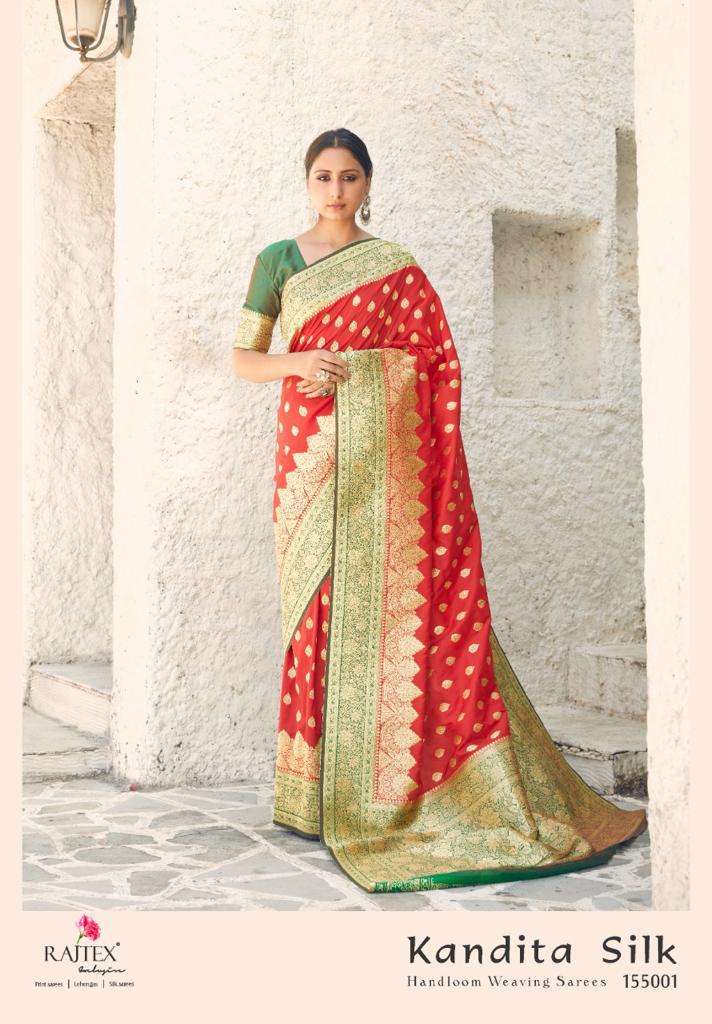 Rajtex kandita Silk Handloom Weaving Fancy Saree