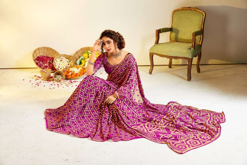 Rajyog Fabrics Silver Brasoo Silk Fancy Saree