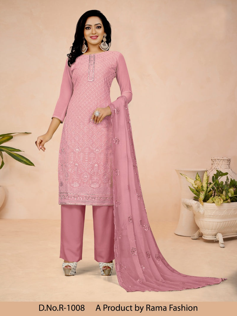 Rama Fashion Launch By D No 1007 To 1009 Georgette With Embroidery Work Casual Wear Salwar Suit