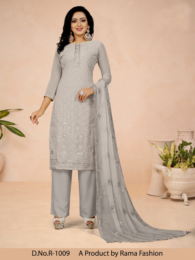 Rama Fashion Launch By D No 1007 To 1009 Georgette With Embroidery Work Casual Wear Salwar Suit