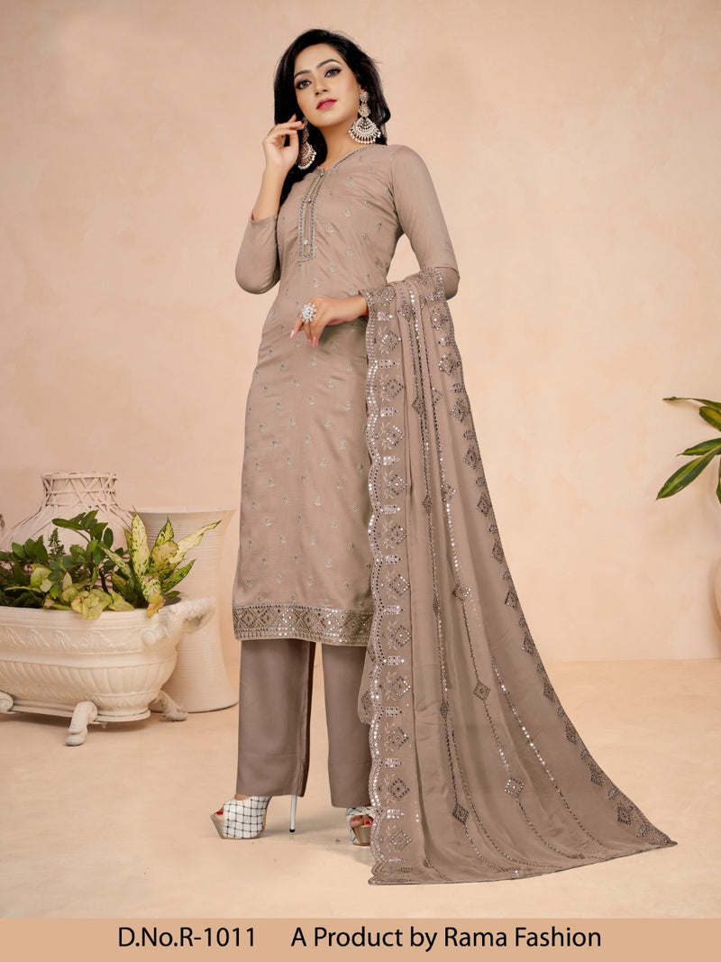 Rama Fashion Launch By D No 1010 To 1012 Muslin With Embroidery Work Fancy Wear Salwar Suits