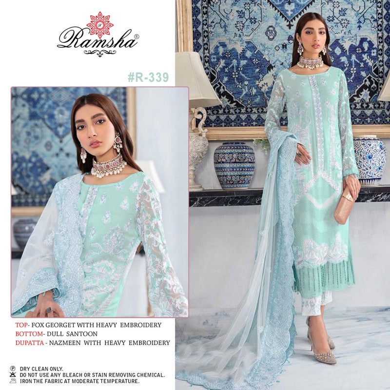 Ramsha R-339 Georgette With Heavy Embroidery Work Exclusive Designer Salwar Suits With Dupatta