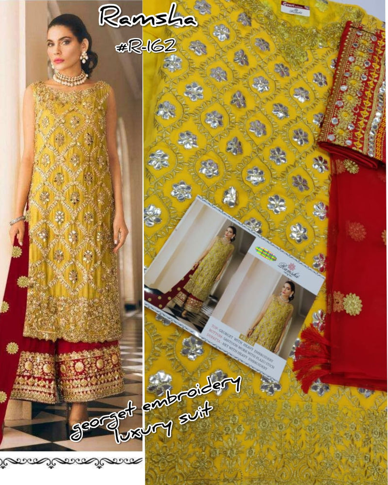 Ramsha R 162 Georgette With Embroidery Work Salwar Kameez