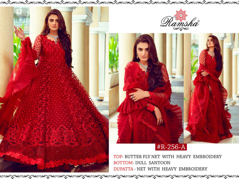 Ramsha R 256 A Net With Embroidry Work Designer Exclusive Wedding And Party Wear Salwar Kameez