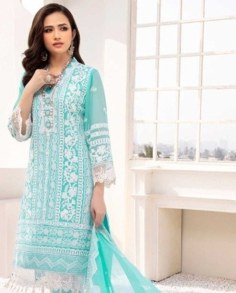 Ramsha R 316 Georgette With Embroidery Work Heavy Look Exclusive Casual Wear Salwar Kameez With Dupatta