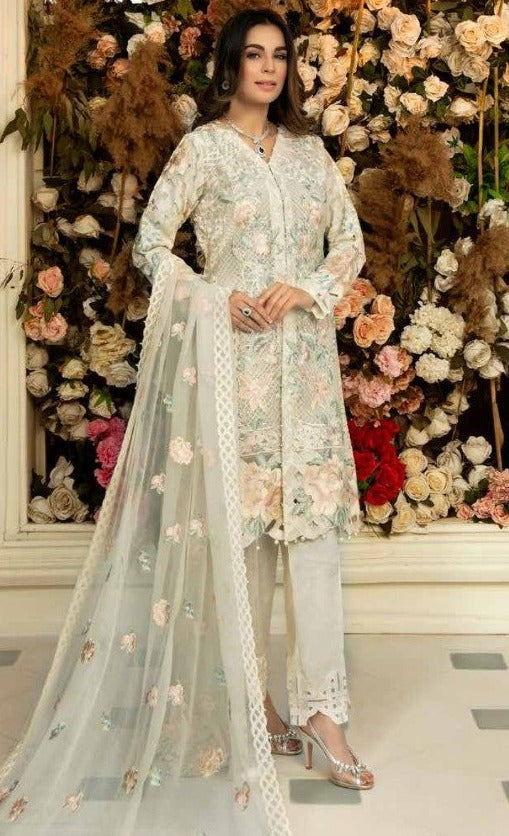 Ramsha R 326 Georgette Fancy Exclusive With Embroidery Work Pakistani Salwar Kameez Single Collection