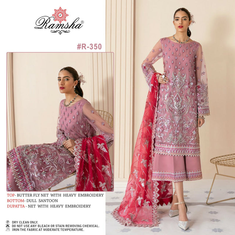 Ramsha R 350 Georgette With Embroidery Work Exclusive Wedding Wear Pakistani Salwar Kameez