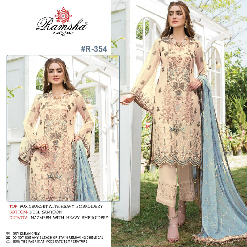 Ramsha R 354 Georgette With Heavy Embroidery Work Exclusive Designer Salwar Kameez