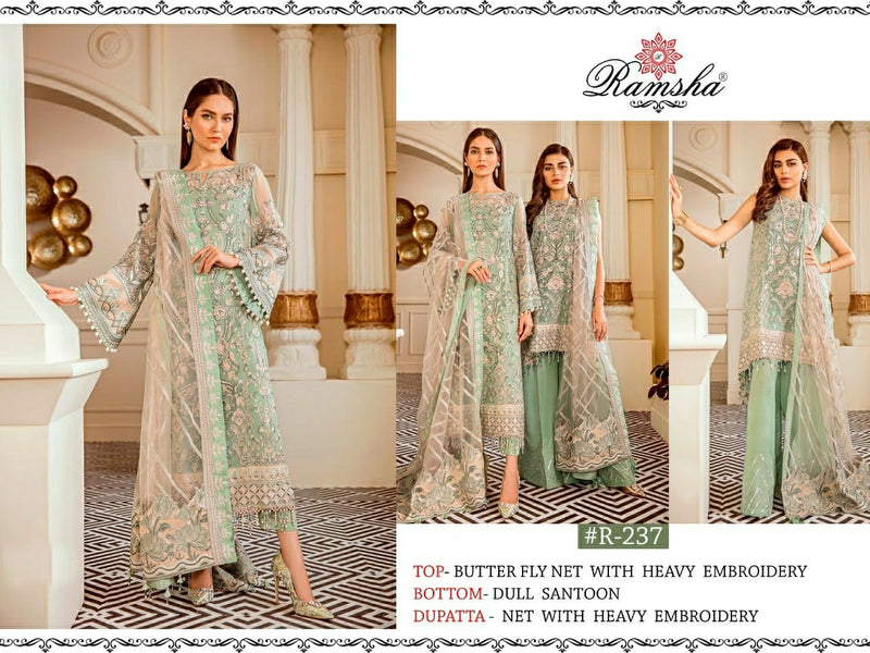 Ramsha Suit R 237 Net Embroidery Work Pakistani Wear Salwar Kameez