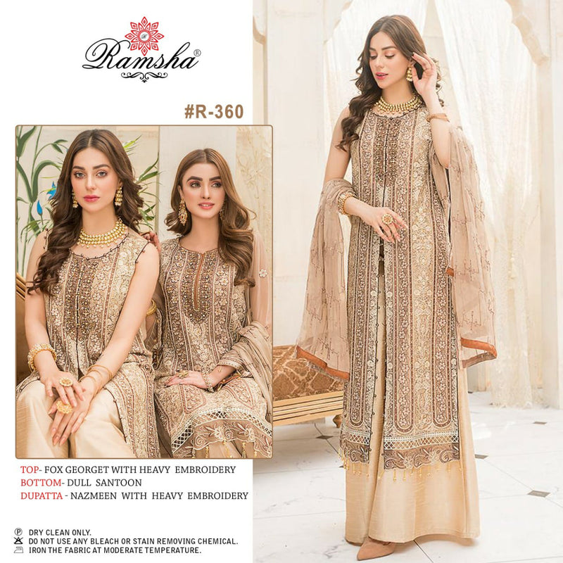 Ramsha Suit R 360 Georgette Heavy Embroidered Work Pakistani Salwar Suit