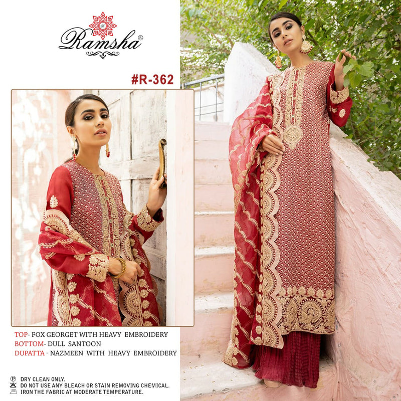 Ramsha Suit R 362 Heavy Georgette Embroidered Pakistani Salwar Suit