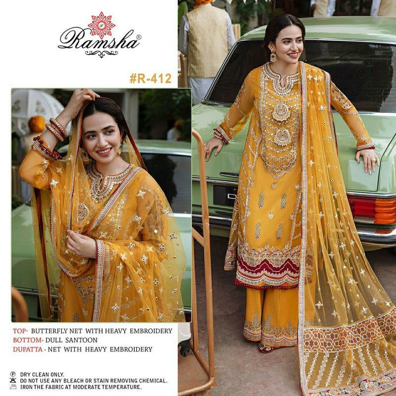 Ramsha Suit R 412 Net Heavy Embroidered Work Pakistani Salwar Kameez