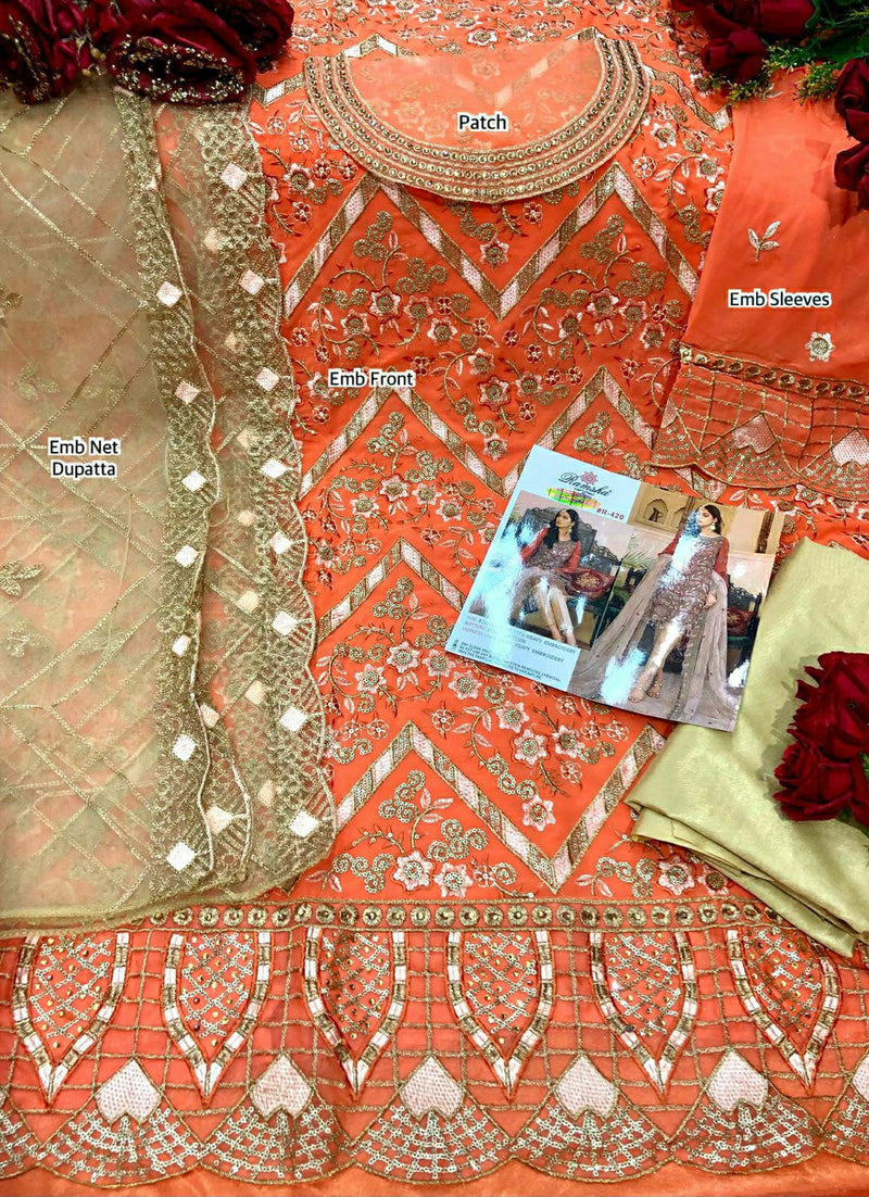 Ramsha Suit R 420 Georgette Heavy Embroidered Work Pakistani Salwar Kameez
