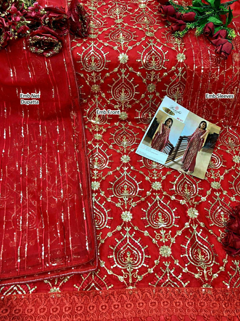 Ramsha Suit R 431 Net Heavy Embroidered Pakistani Designer Salwar Suit