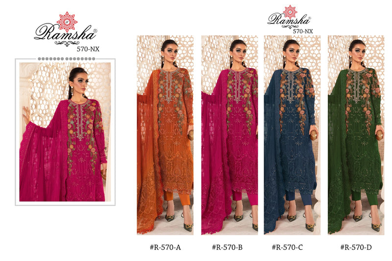Ramsha Suit R 570 Nx Georgette Embroidered Pakistani Salwar Kameez