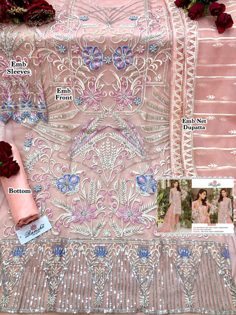 Ramsha Suit Ramsha Vol 7 R 291 To R 294 Georgette Net Heavy Embroidery Work Salwar Kameez