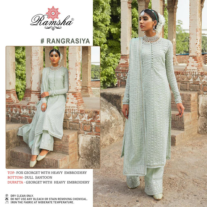 Ramsha Suit Rangrasiya Georgette Heavy Embroidery Work Salwar Kameez