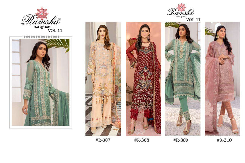 Ramsha Vol 11 307 -310 Series Georgette Pakistani Salwar Suits