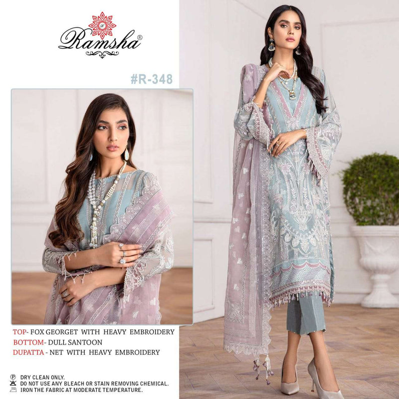 Ramsha Vol 21 Series 347-350 Georgette With Heavy Embroidery Work Party Wear Salwar Kameez