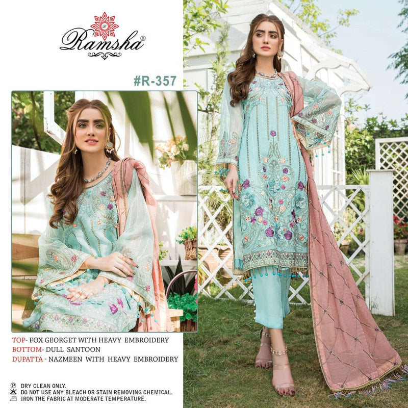 Ramsha Vol 23 Georgette Heavy Embroidery Work Pakistani Salwar Kameez