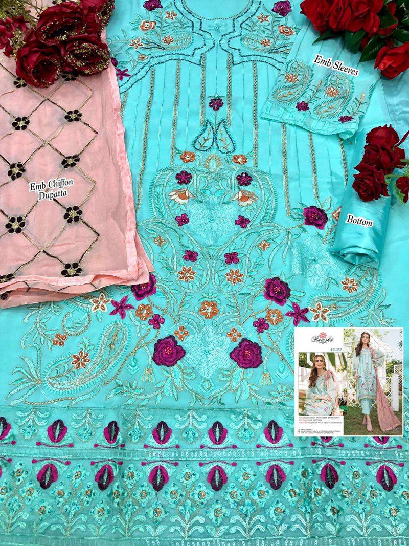 Ramsha Vol 23 Georgette Heavy Embroidery Work Pakistani Salwar Kameez