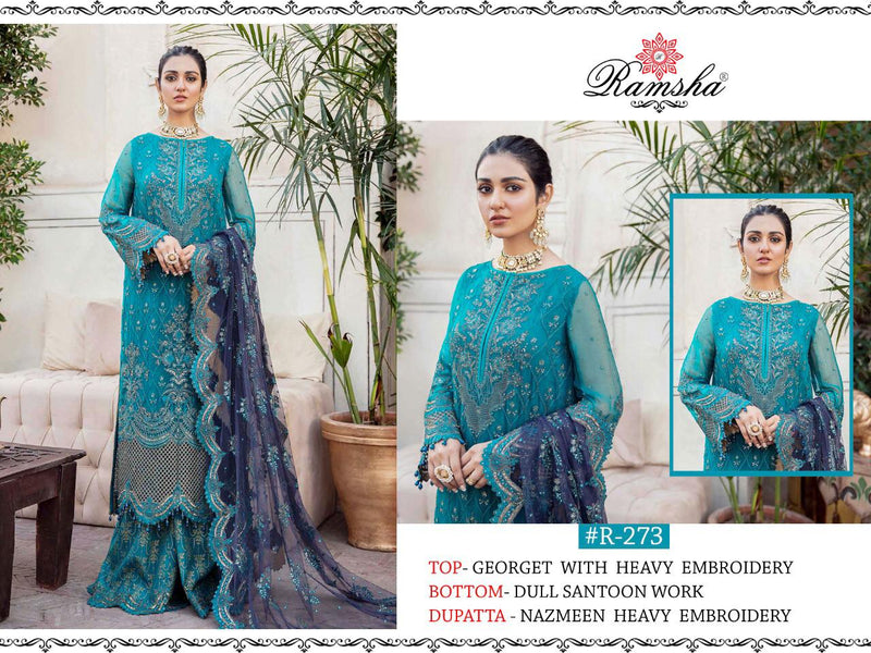 Ramsha Vol 3 Georgette Embroidery Work Pakistani Designer Salwar Suits