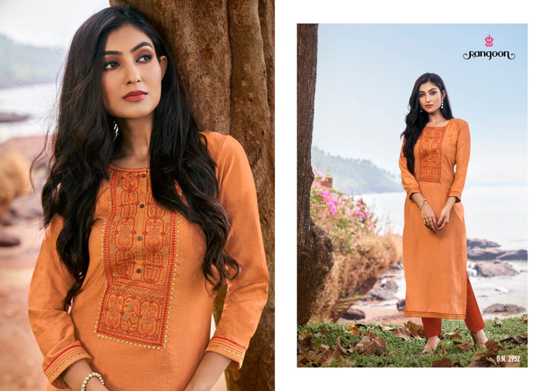 Rangoon Aaina Heavy Viscose With Sequence Work Fancy Designs Gorgeous look Regular Wear Kurtis