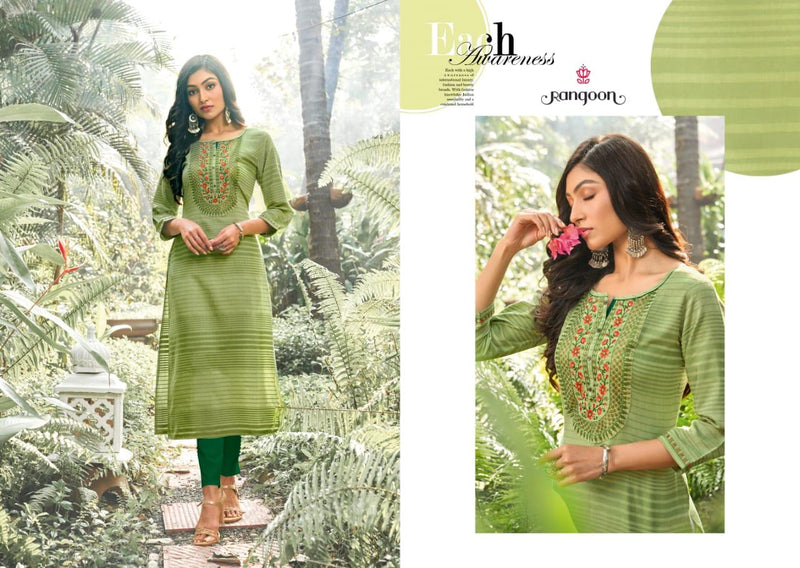 Rangoon Classic Fancy Lining Cotton With Sequence Work Kurti Collection