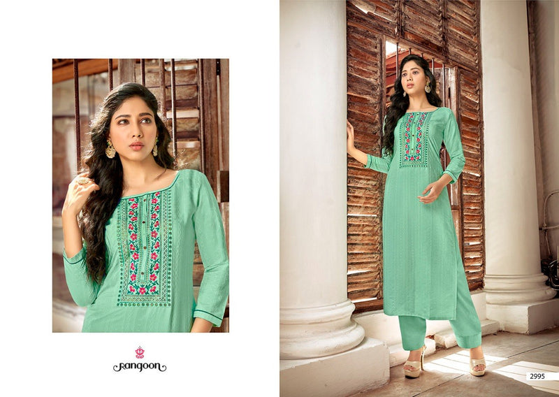 Rangoon Launch By Classic Vol 2 Cotton Lining With Sequence Work Long Fancy Wear Kurtis