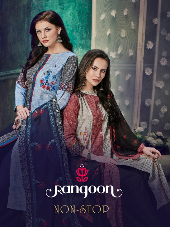 Rangoon Launch By Non Stop Rayon Printed Exclusive Long Straight Exclusive Kurti With Bottom