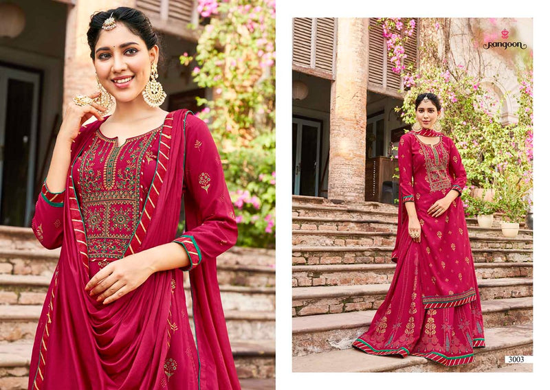 Rangoon Launch Natraj Vol 4 Rayon Printed With Embroidery Work Exclusive Readymade Salwar Suits