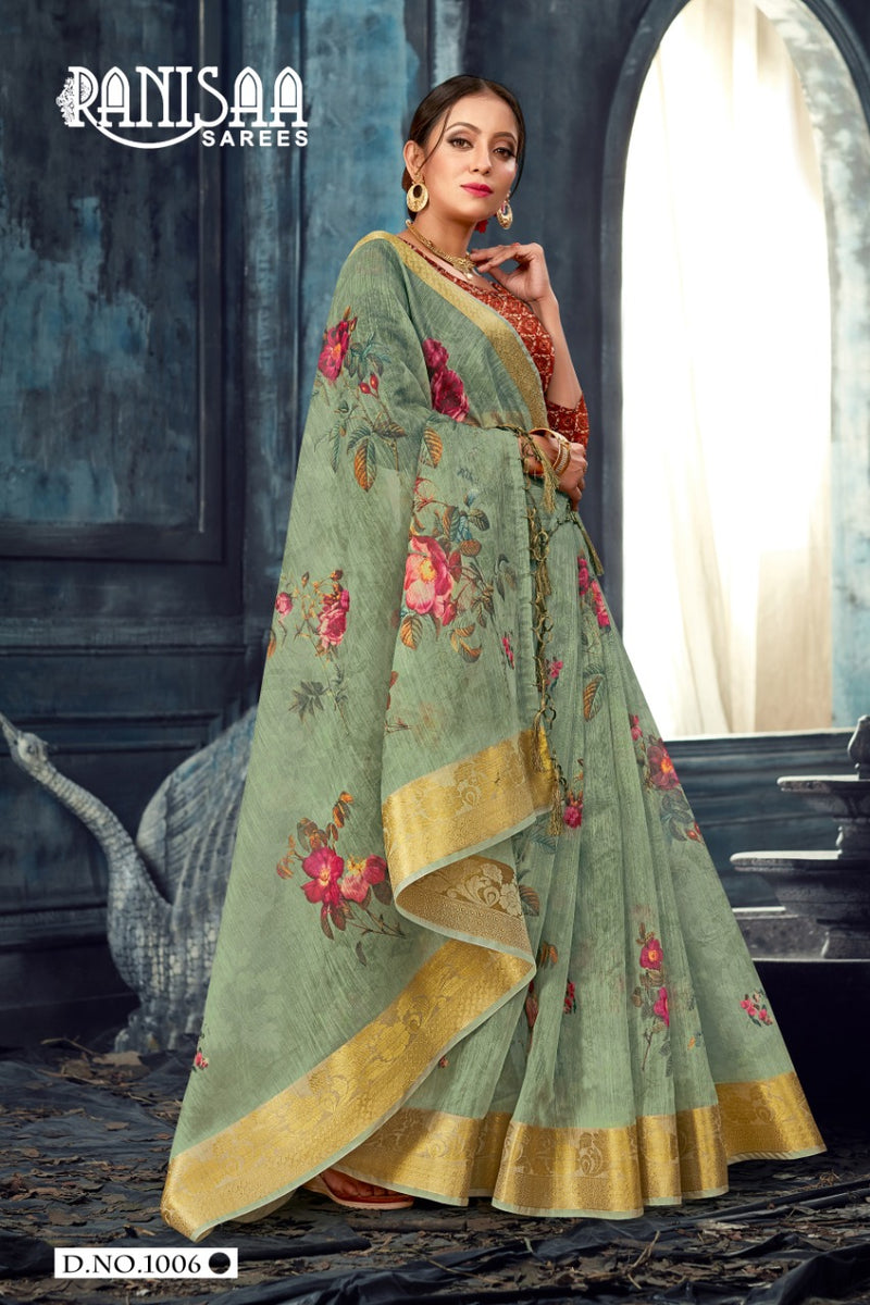 Ranisaa Sarees Zora 1001 To 1006 Soft Cotton Heavy Printed Exclusive Fancy Casual Wear Sarees