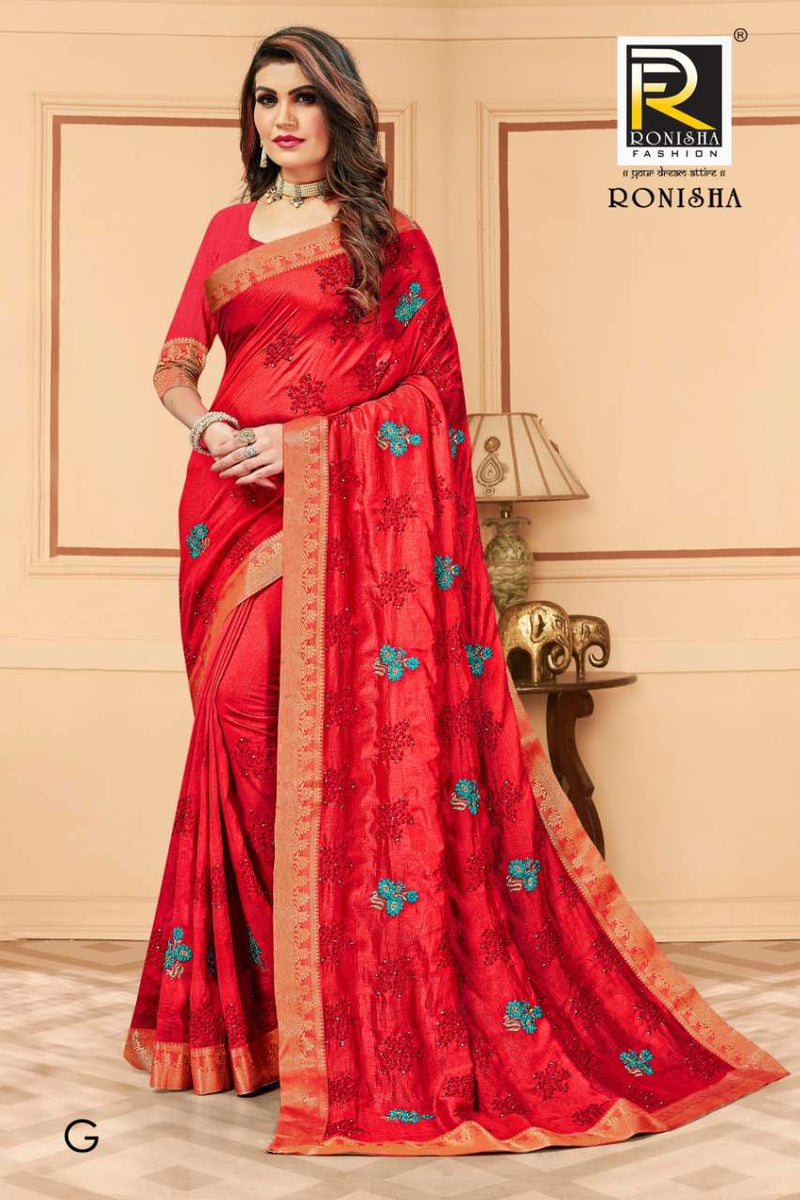 Ranjna Saree Media Vichitra Silk With Fancy Border Saree