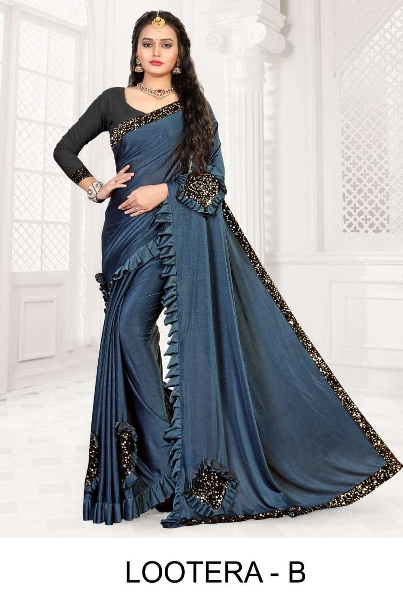 Ranjna Saree Present Lootera Imported Lycra Exclusive Designer Fancy Casual Wear Sarees