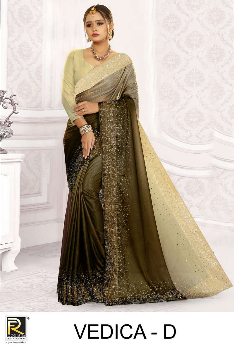 Ranjna Saree Vedica Imported Lycra Fancy Look saree