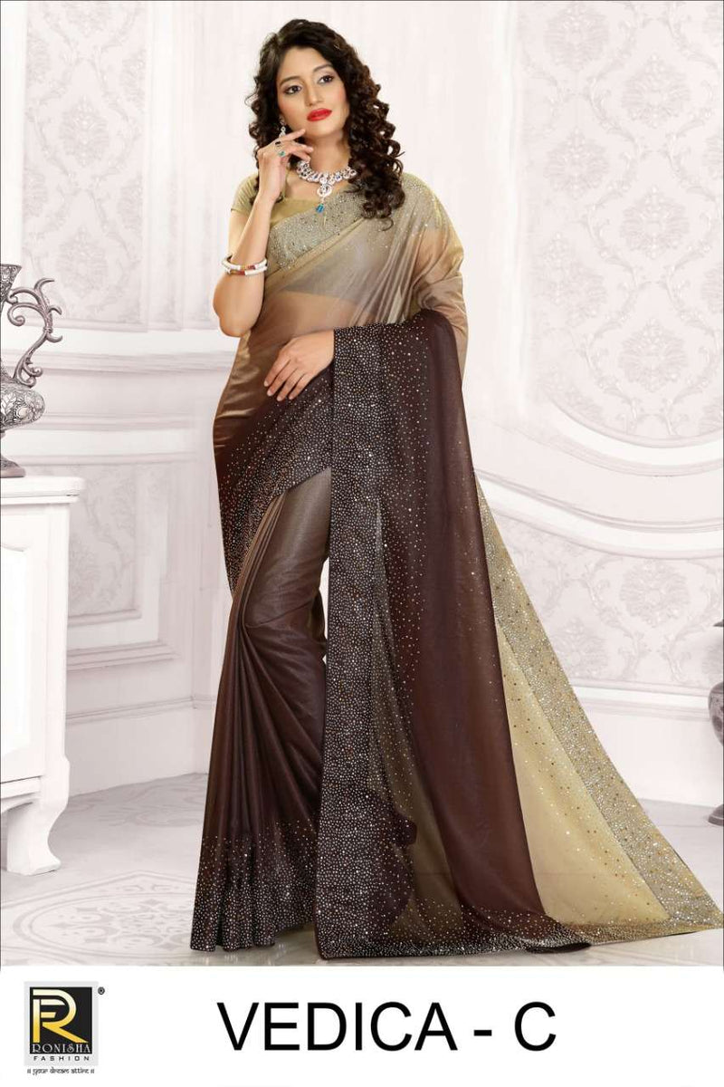 Ranjna Saree Vedica Imported Lycra Fancy Look saree