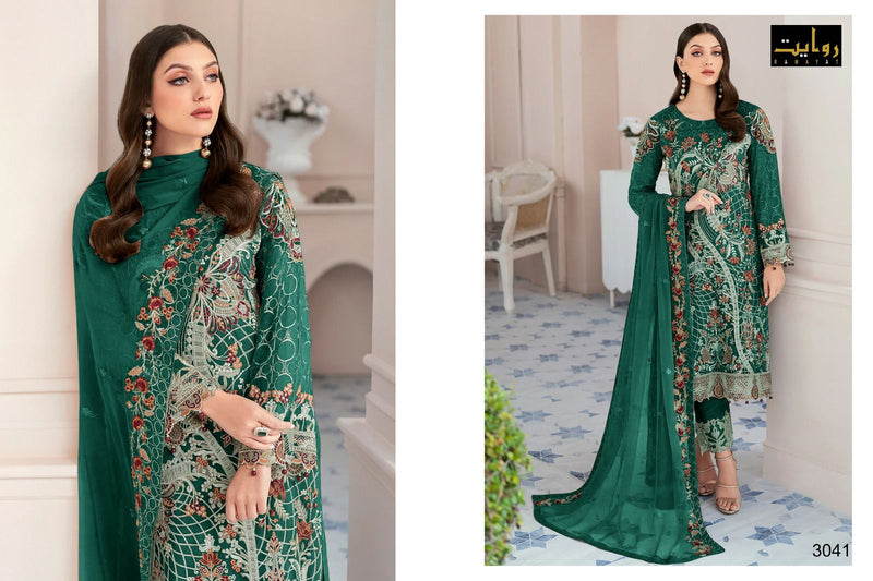 Rawayat Fashion Ramsha Vol 15 Faux Georgette With Embroidered Work Pakistani Suit