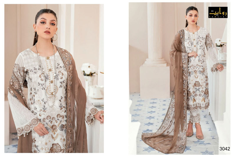 Rawayat Fashion Ramsha Vol 15 Faux Georgette With Embroidered Work Pakistani Suit