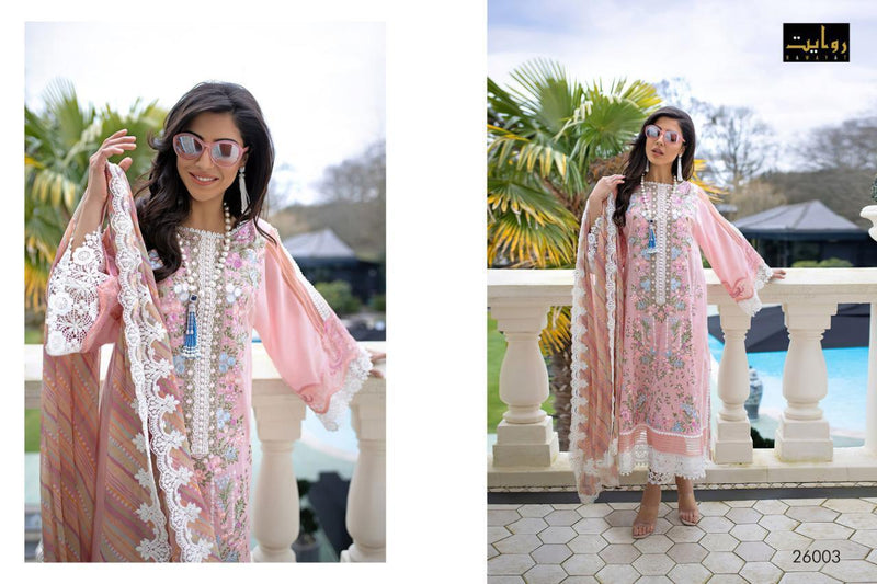 Rawayat Fashion Rani Saheb Lawn Cotton With Printed Embroidery Work Salwar Kameez