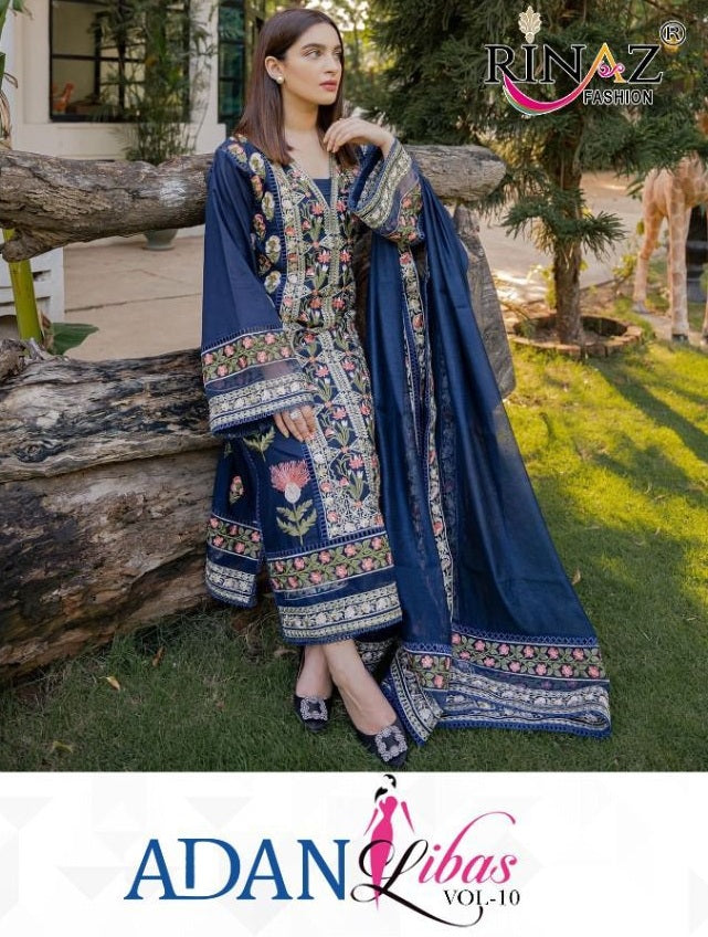 Rinaz Fashion Adan Libas Vol 10 Cambric Cotton With Embroidered Work Salwar Suit
