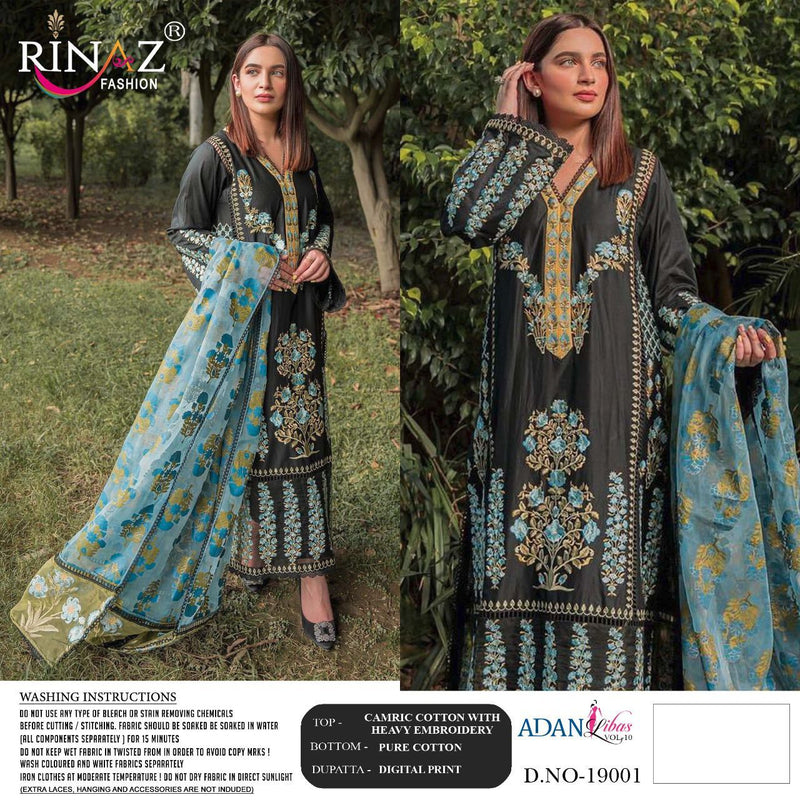 Rinaz Fashion Adan Libas Vol 10 Cambric Cotton With Embroidered Work Salwar Suit