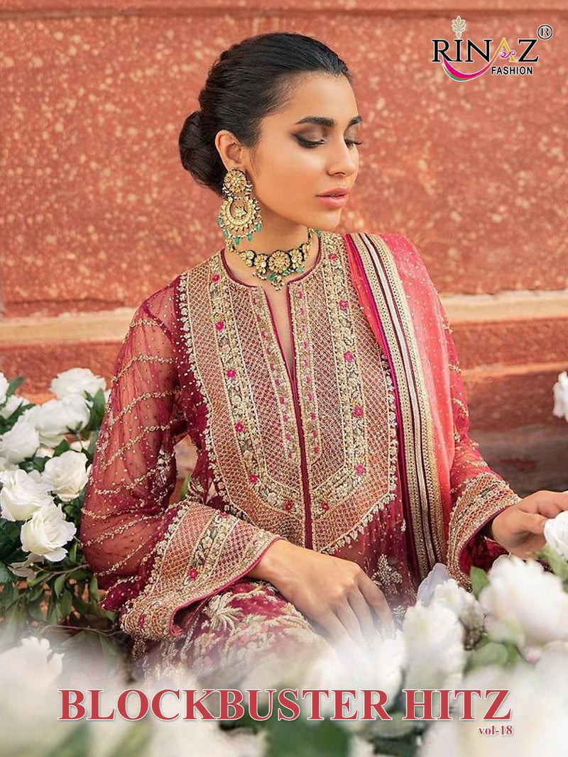 Rinaz Fashion Block Buster Vol 18 Fox Georgette Heavy Embroidered Work Pakistani Suit