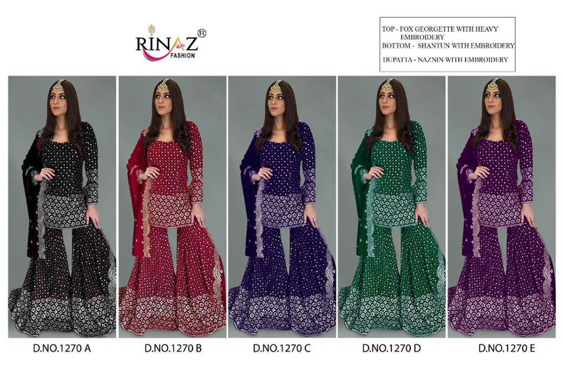 Rinaz Fashion Dno 1270 Fox Georgette Heavy Embroidered Work Pakistani Suit