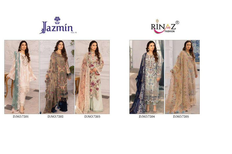 Rinaz Fashion Jazmin Vol 16 Georgette With Heavy Embroidery Work And Hand Work Fancy Pakistani Salwar Kameez