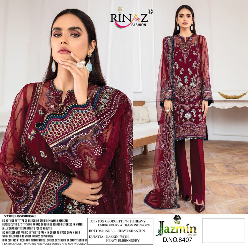 Rinaz Fashion Jazmin vol 17 Faux Georgette For Jorjet With Heavy Embroidery