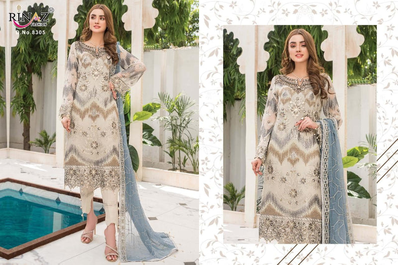 Rinaz Fashion Maryam's Gold Vol 11 Fox Georgette With Heavy Embroidery Work And Daimond Work Exclusive Pakistani Salwar Kameez