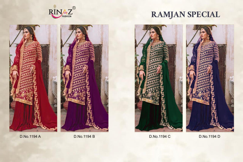 Rinaz Fashion Ramjan Fox Georgette Heavy Embroidery Work Pakistani Salwar Kameez